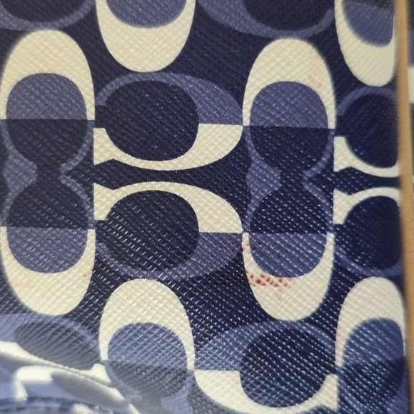 Coach Peyton Dream C Tote Blue White Signature Canvas Leather Trim Shoulder Bag - Picture 11 of 17